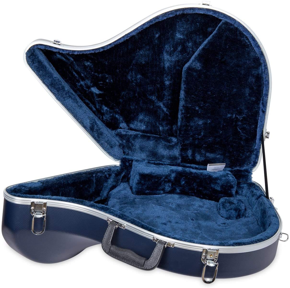 Crossrock Trumpet Case for Bb Horn | Textured Blue Finish with Velvet Interior, Security Lock, Metal Feet & Detachable Strap (CRA861TRBL)