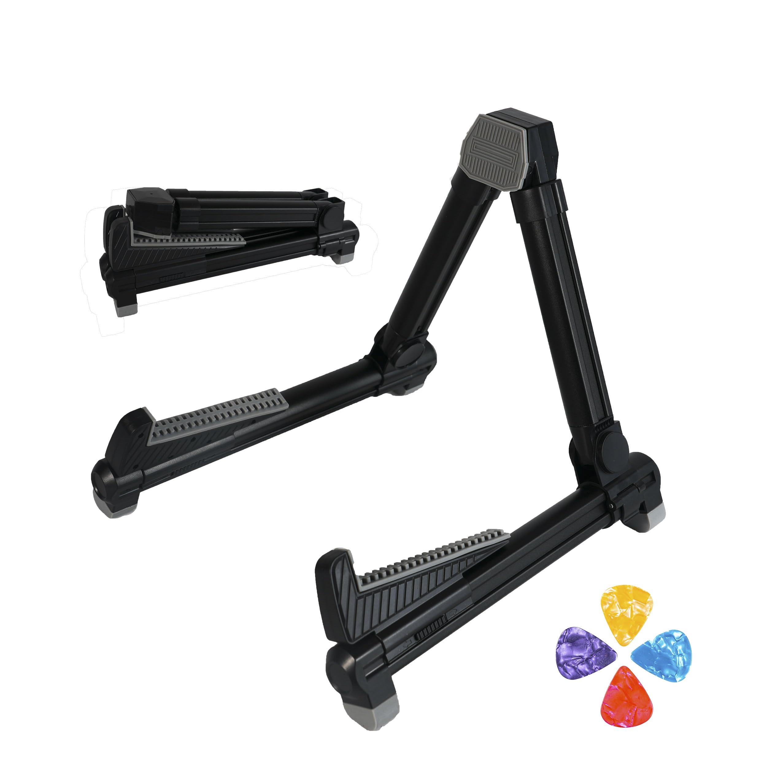 Guitar Stand,Wood Guitar Rack,A-Frame Folding Acoustic Electric Guitar Stands Floor for Bass,Cello,Banjo,Mandolin,Ukulele(Oak)