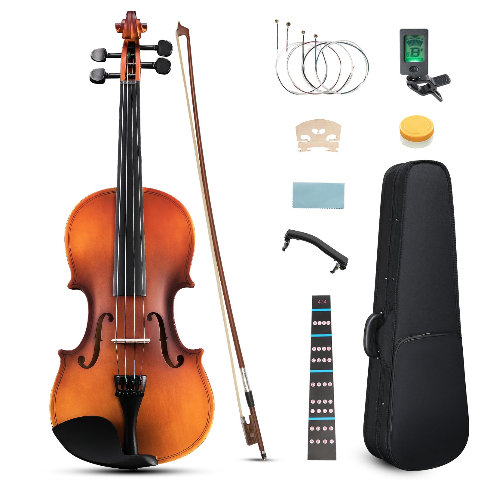 Ktaxon 1/4 Violin for Beginners, Fiddle for Students and Enthusiasts, Acoustic Violin Kit with Case, Bow, Rosin & Manual