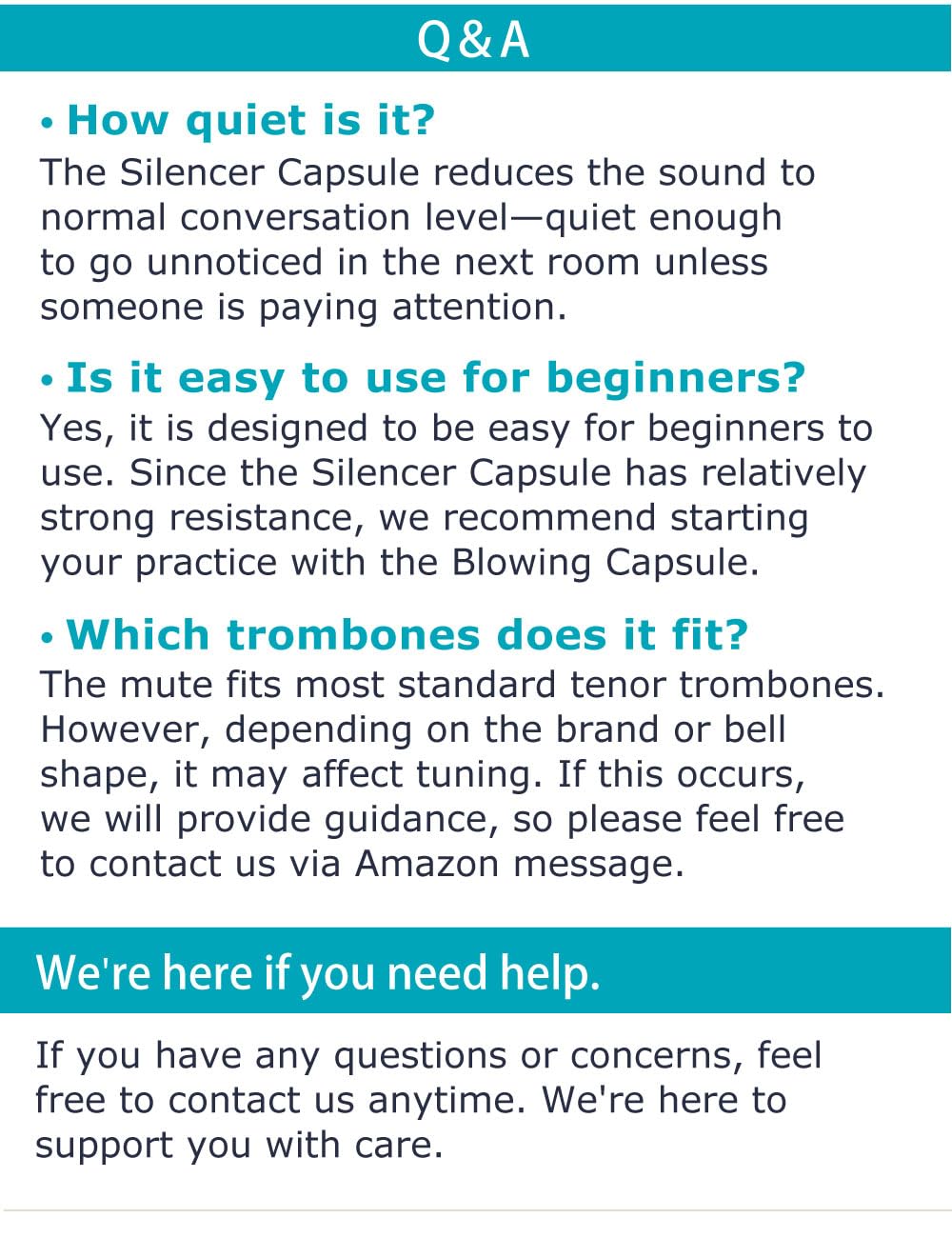 Trombone Practice Mute – Ultra-Quiet, Lightweight 3-in-1 Capsule (Silencer, Blowing, Tone) – Tenor Trombone – QooMute (Midnight - Gray)