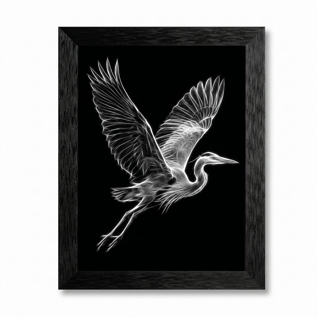 Framed Canvas Wall Art Minimalist Abstract Cello Musical Instrument Electric White Glowing Lines on Black Canvas Print Poster Black Frame Wall Decor for Music Room Studio Modern Art, Inch 24x36