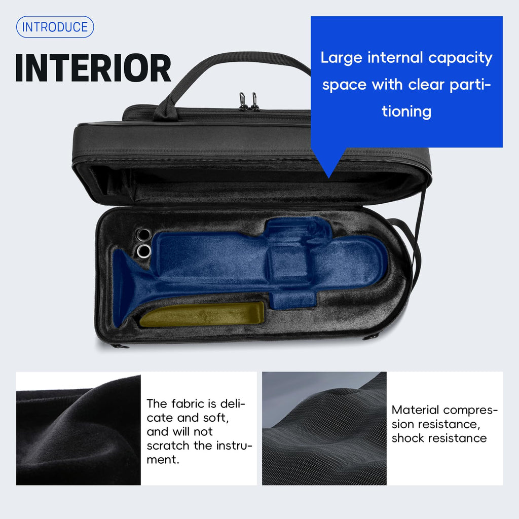 Lightweight Trumpet Case, Soft Gig Bag Backpack;(BGD-TRUMPET-CON) | Lightweight 600D nylon trumpet case with built-in backpack straps, EPS foam protection, velvet lining, storage pocket.
