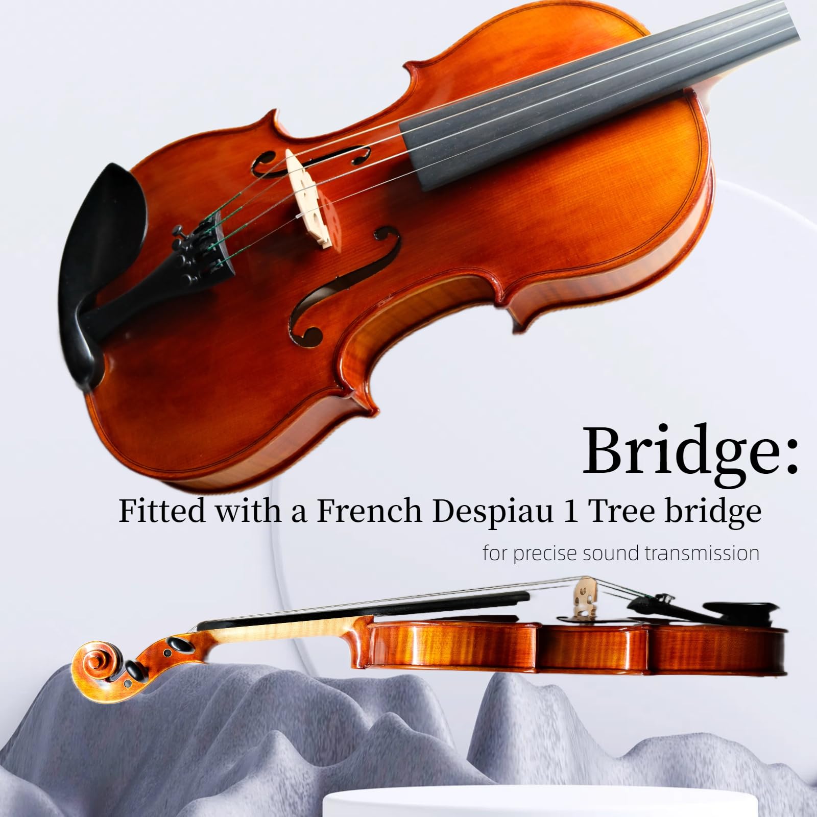 Master 4/4 Full-Size Violin | Hand-Varnished with 20+ Year Aged Italian Spruce & Bosnian Maple | Professional Orchestra Instrument for Professional soloists and session players (VIO1328)