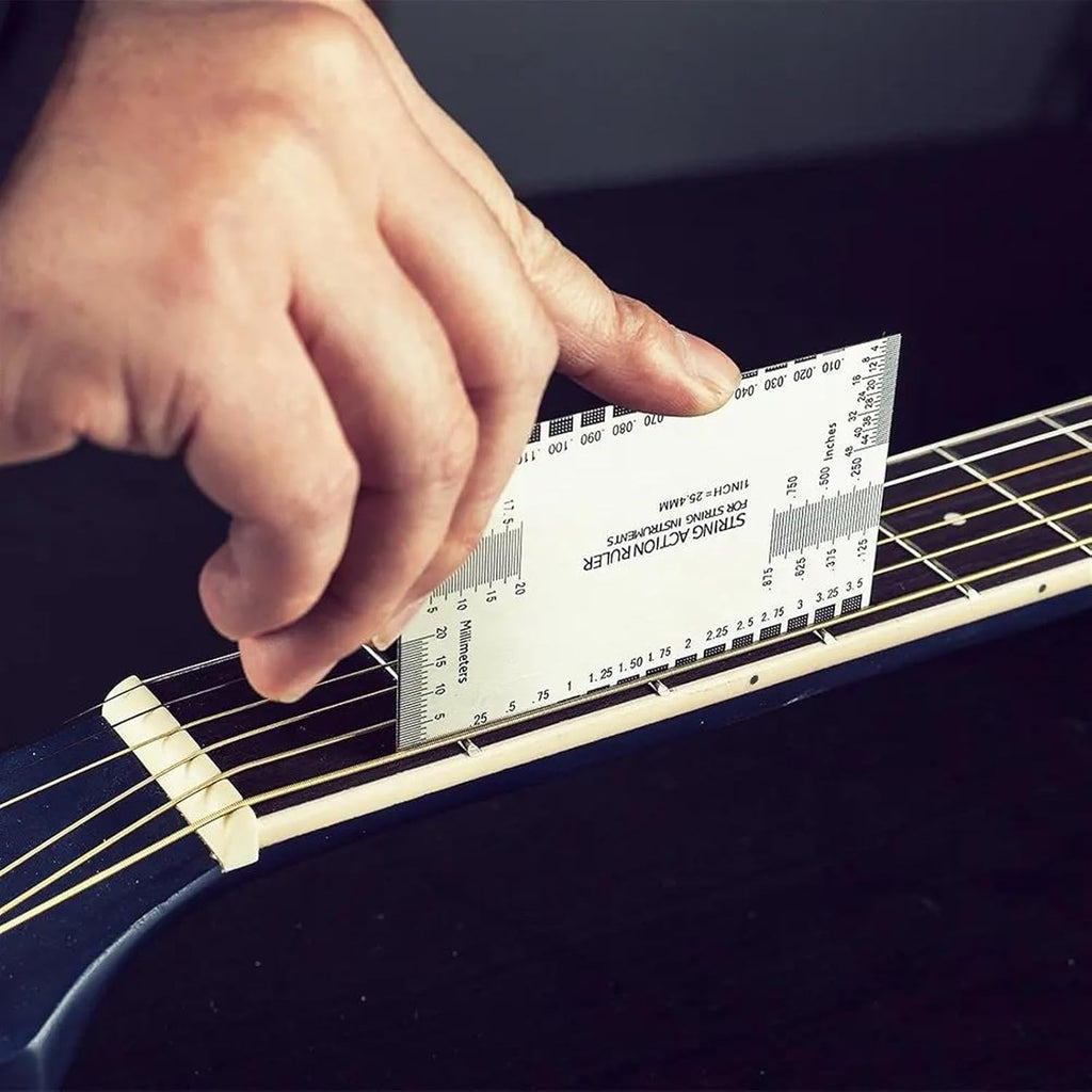 Guitar Repairing Tools Guitar String Action Stainless Steel Ruler Gauge Repairing Tool For Guitar Ukulele Bass PVC Gauge Neck Ruler
