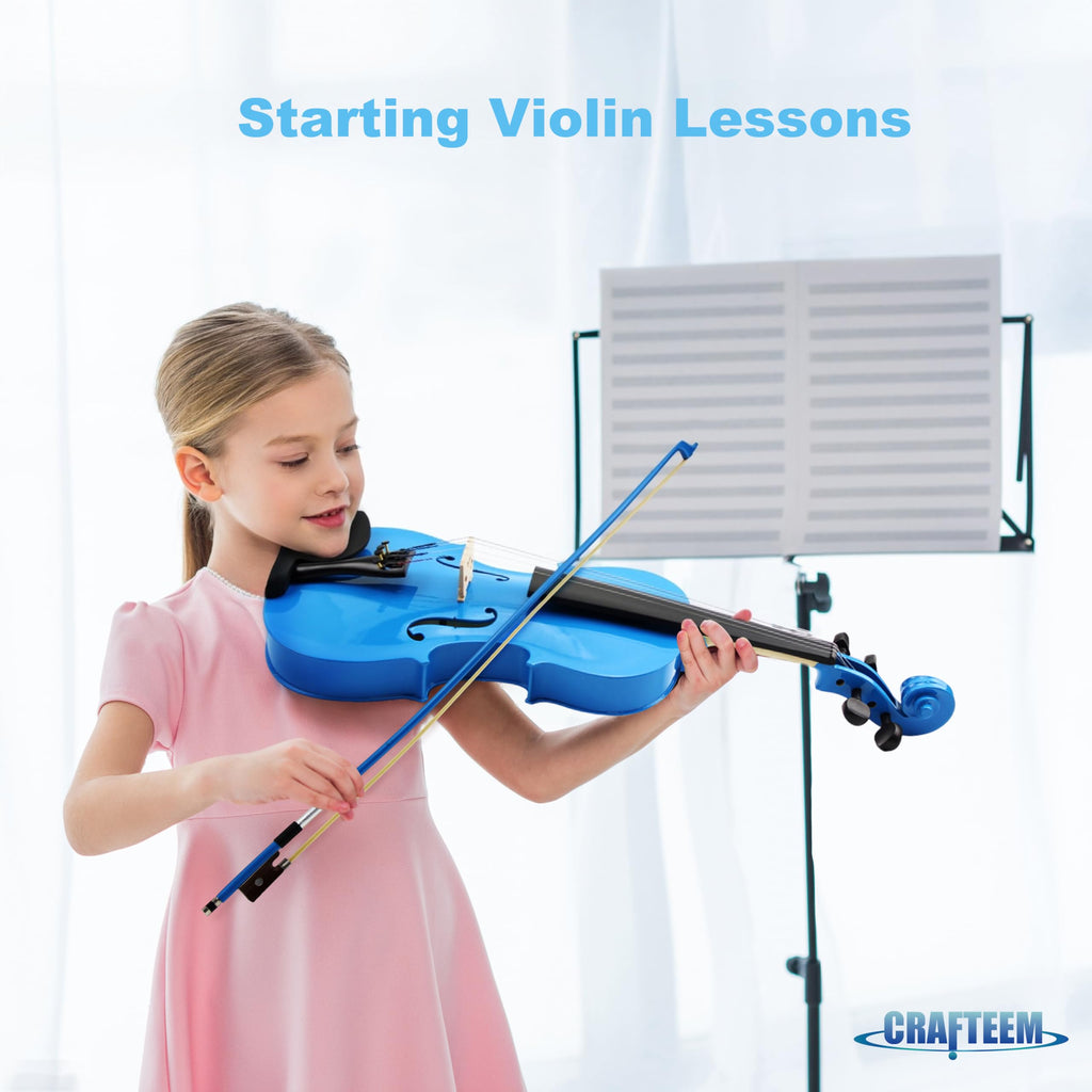 Crafteem Spruce and Maple Solid Wood Violin Outfit for Beginner Kids & Adults -Craft Your Perfect Sound and Begin Your Musical Journey with Confidence. (Glossy Antique, 1/2)