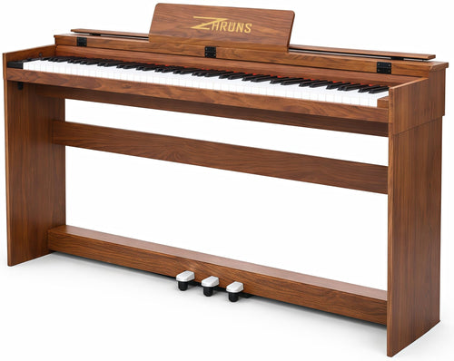 88 Key Digital Piano for Home Studio, with Weighted Hammer Action Keys, Professional Triple Pedal, USB-MIDI Connectivity, Includes Power Adapter, Stand & Headphone Jack, Black