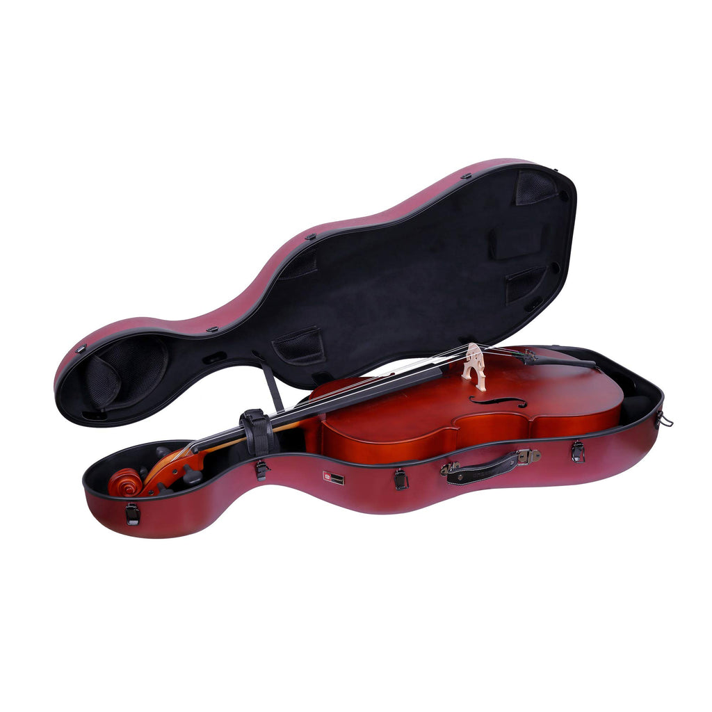 Crossrock Poly Carbon Composite Cello Case, for 3/4 Size Cello with backpack and wheels in Blue(CRF1000CETBLHT)