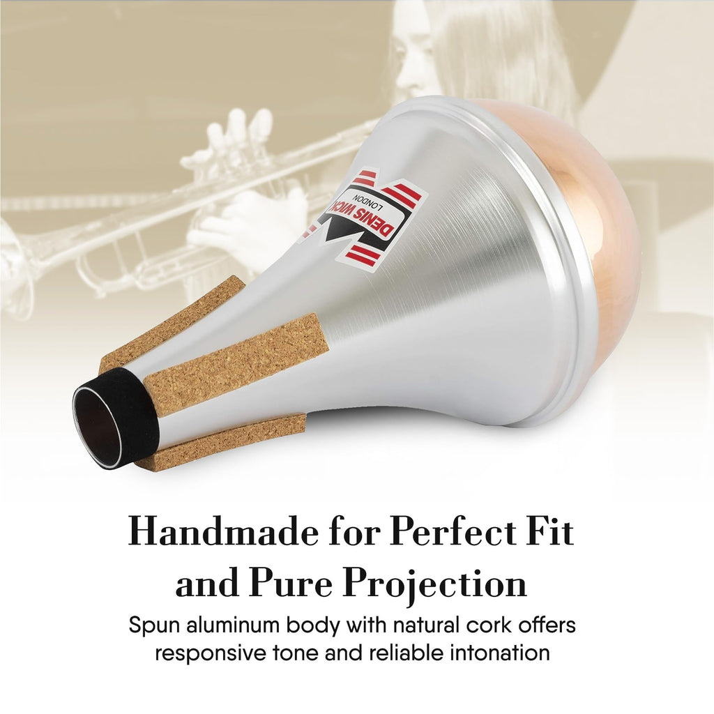 Denis Wick Straight Mute for Trumpet or Cornet, 5504 - Hand-Spun Aluminum Mute with Natural Cork - Brilliant Tone, Reliable Intonation & Tight-Bell Fit for Performance - 6.1 x 3.4 x 3.4 In, 2.26 oz