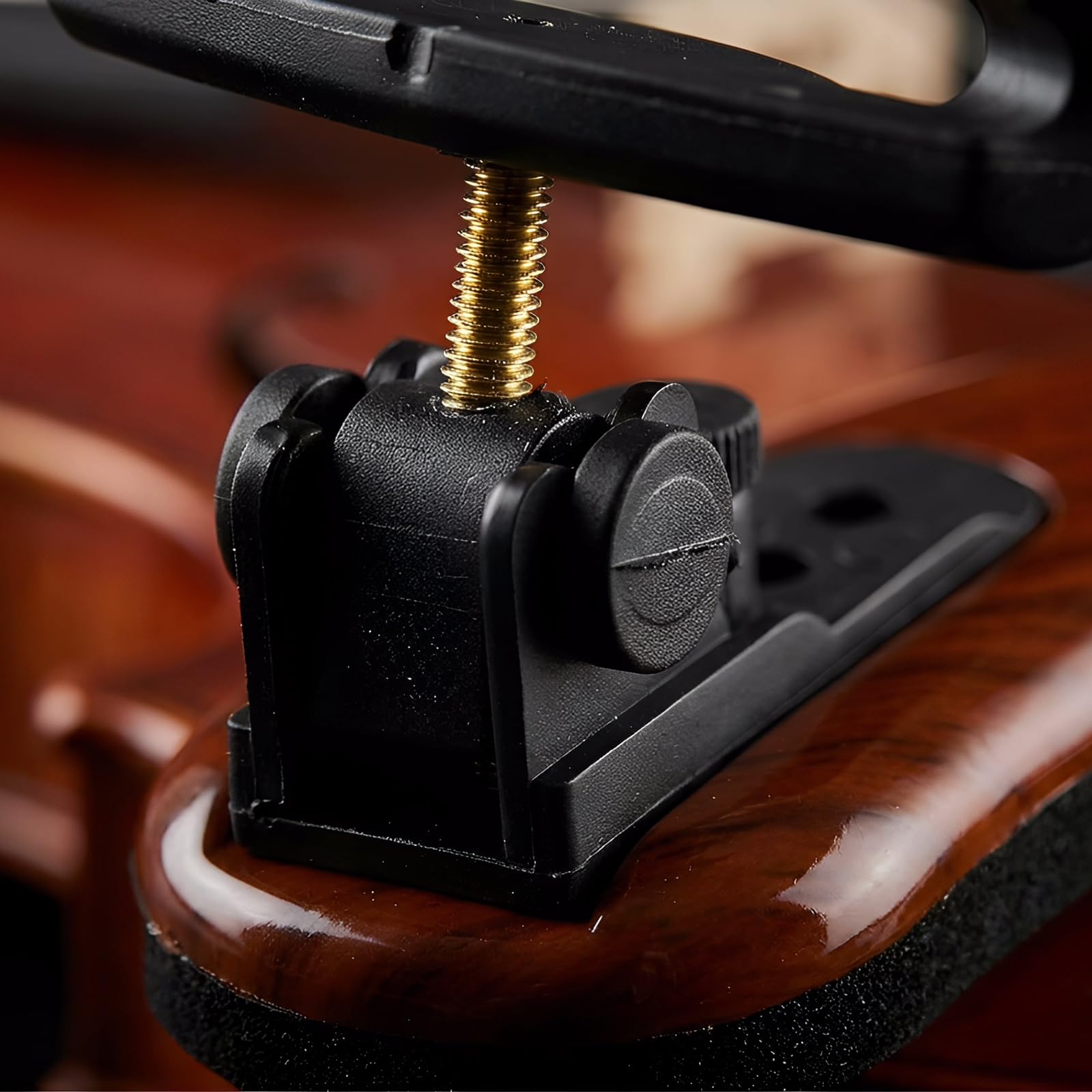 NANYI Premium Violin Shoulder Rest 1/2 Size & 1/4 Size, Adjustable Wood Shoulder Rest for Violin with Comfortable Thick Foam Pad, Collapsible Silicone Feet, Includes Violin Mute
