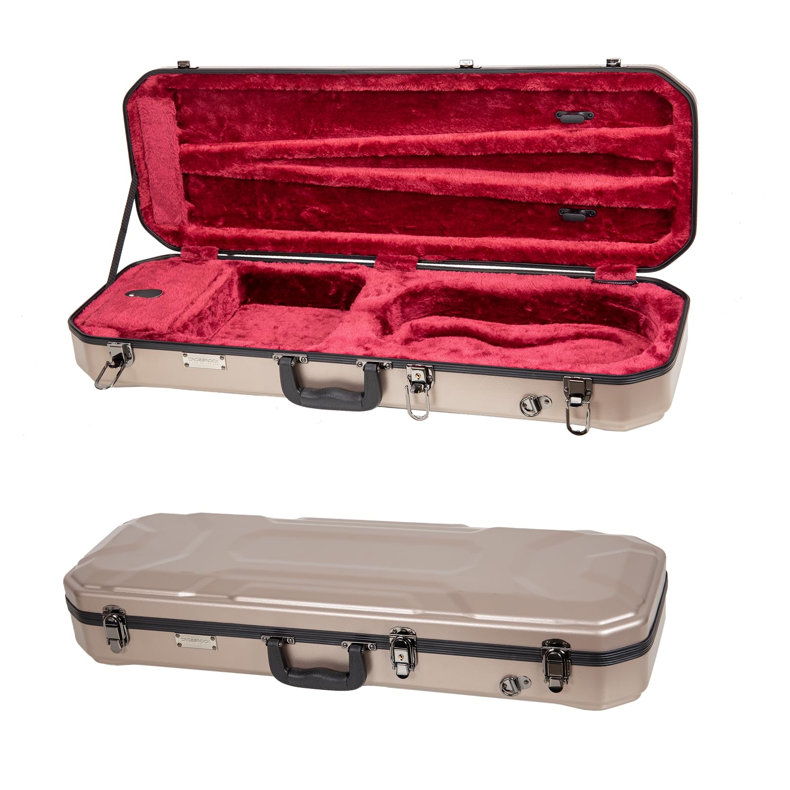 Crossrock 4/4 Violin Case with Carbon Pattern | Lightweight PC Shell, Plush Interior, Backpack Straps – Stylish & Protective for Daily Practice