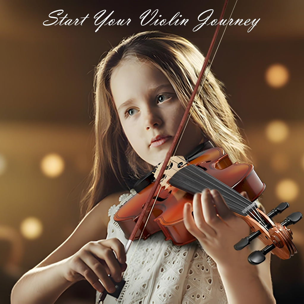 4/4 Full Size Beginner Violin, Acoustic Fiddle Set for Adults, Teens, and Students (Age 12+), with Case, Bow, Bridge, and Rosin (Pink)