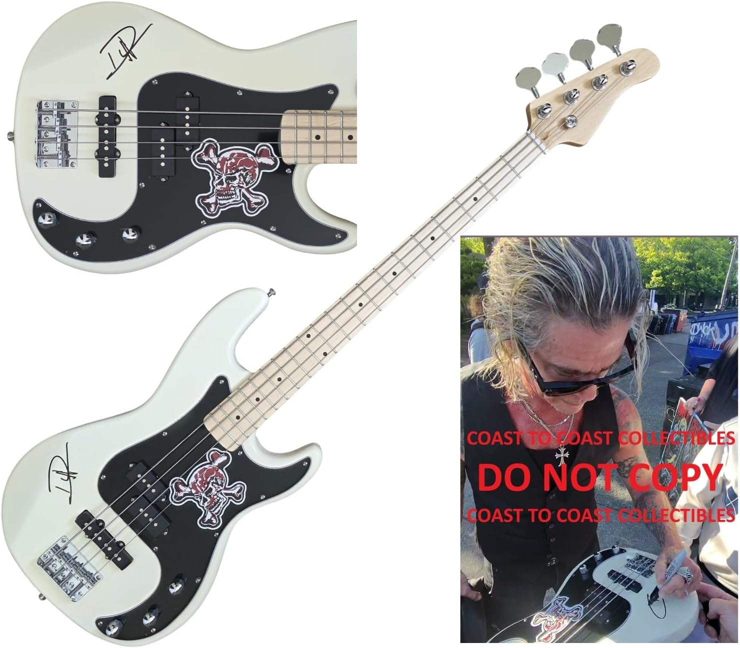 Duff McKagan Signed Electric Bass Guitar COA Proof Guns N Roses GNR Autographed