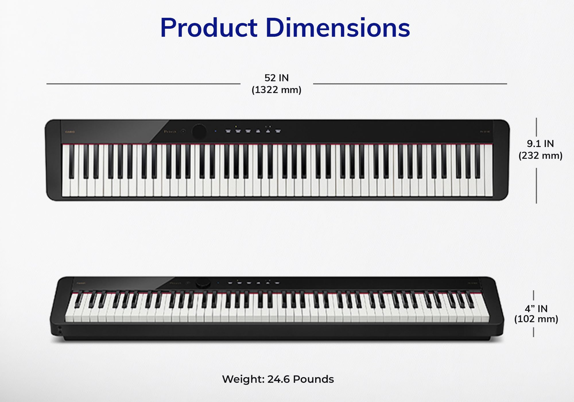 Casio PX-S1100 Privia Digital Piano - Black Bundle with CS-68 Furniture Stand, SP-34 Three Pedal System, Furniture Bench, Instructional Book, Instructional Video, and Austin Bazaar Polishing Cloth
