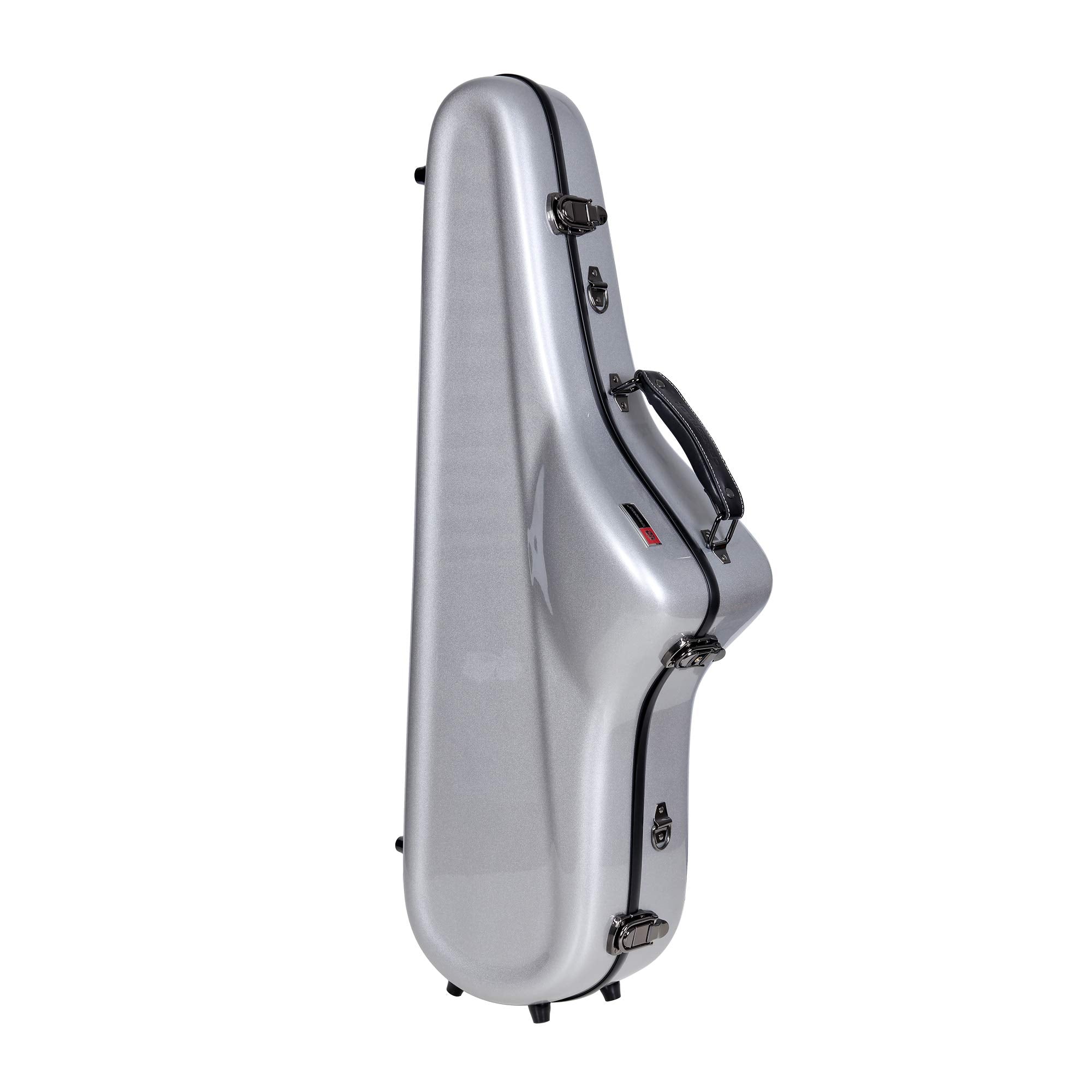 Crossrock Pro-Grade Straight Soprano Saxophone Case | Crimson Red Gloss, TSA Lock, Elite Protection, Detachable Backpack Straps, Accessory Pocket for Professional Musicians