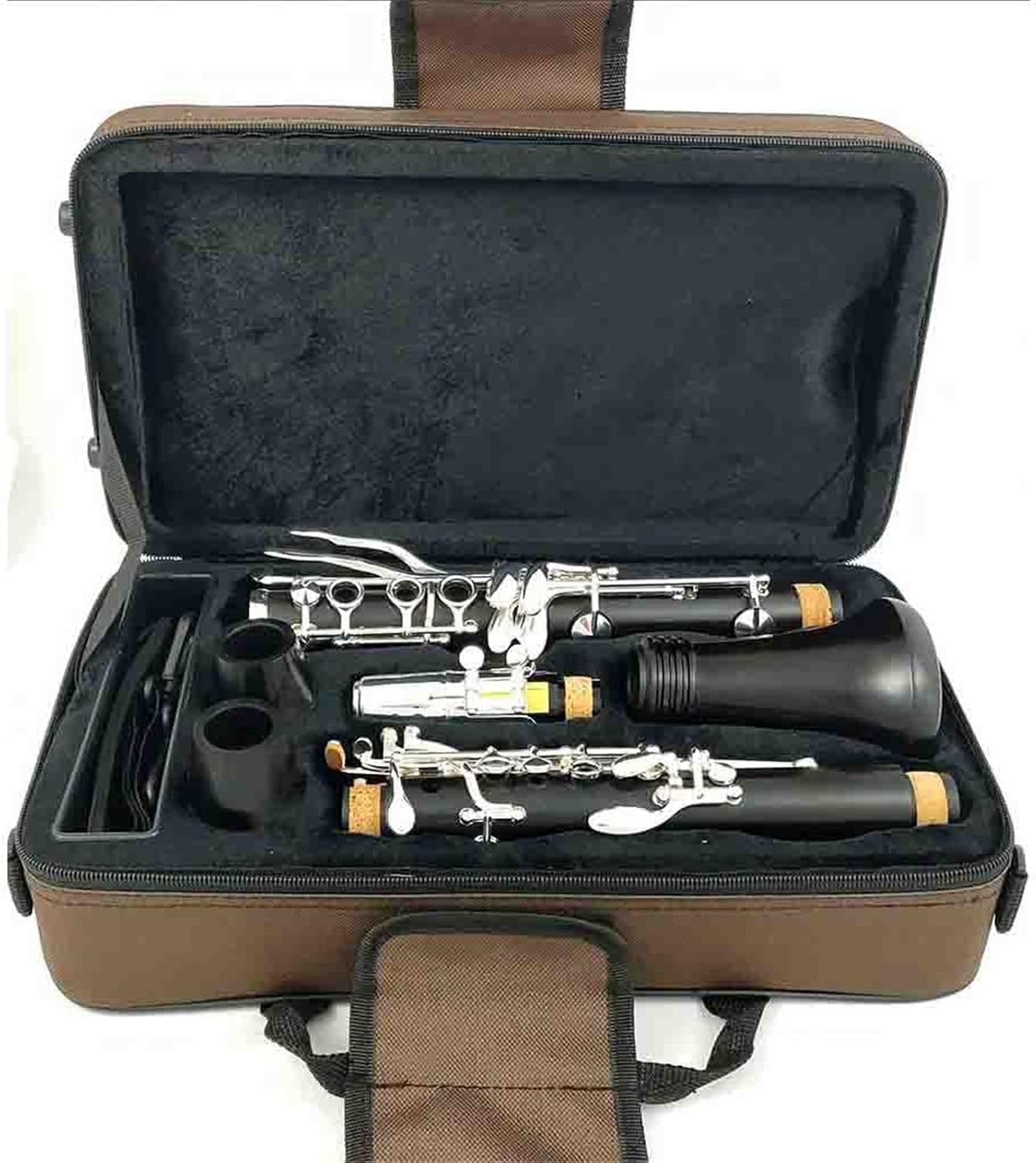 Clarinet Bb Wood Silver Plated 18 Keys Ebony Clarinet Instrument