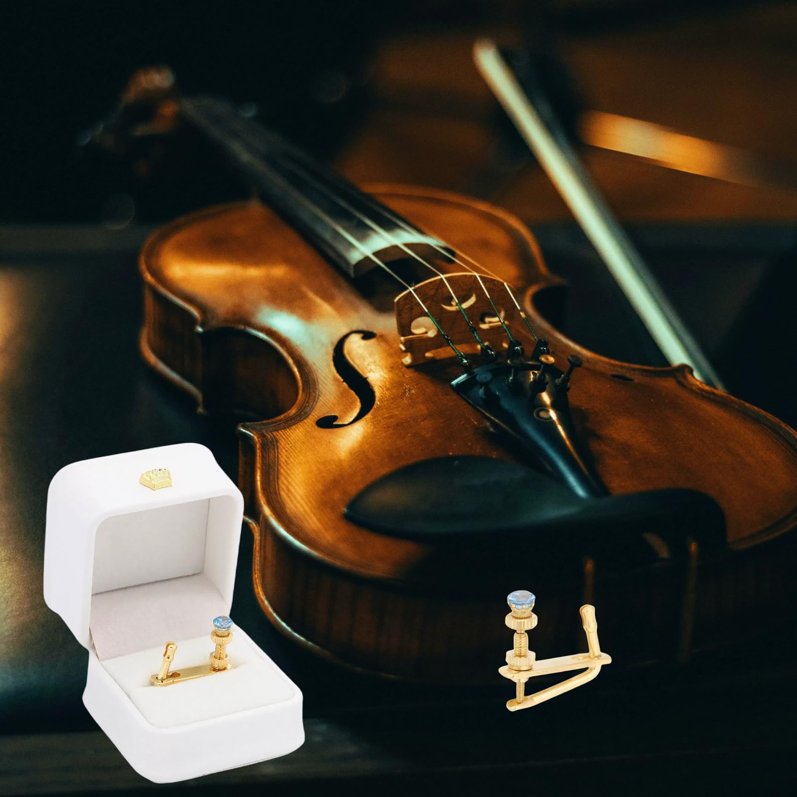 Handmade Creative Violin Fine Tuning Violin Tuners Violin Screw Violin String Adjusters for 3/4 4/4 Violins (20-Sapphire) Fiddle Fine Tuner