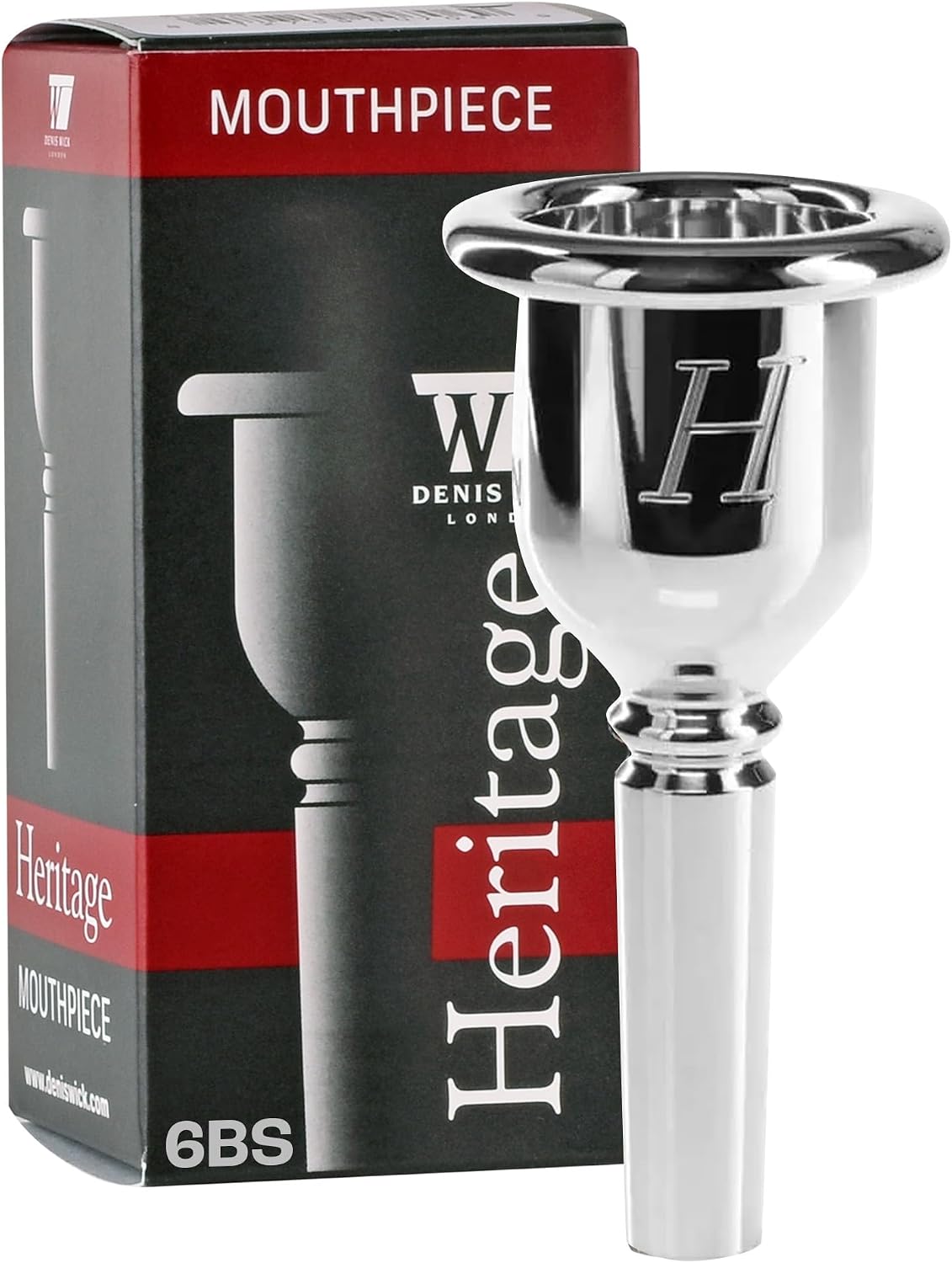 Denis Wick Heritage Trombone Mouthpiece Silver-Plated, 2180-6BS -V-Type Backbore for Balanced Airflow & Tone - Small Shank Fitting Trombone Accessories for Effortless Articulation 25.4 x 6.26 x 6.66mm