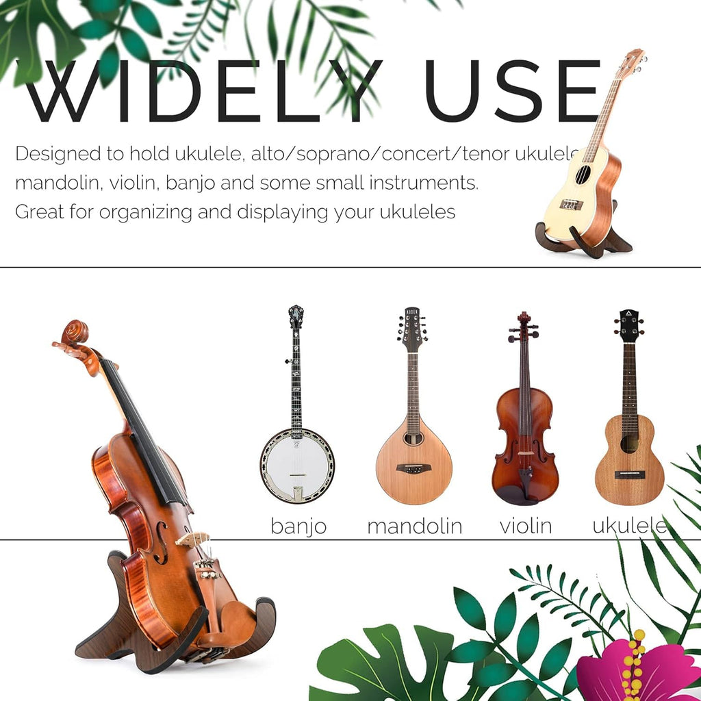 6Pair Wooden Ukulele Stand Violin Mandolin Folding Portable Stand Sapele