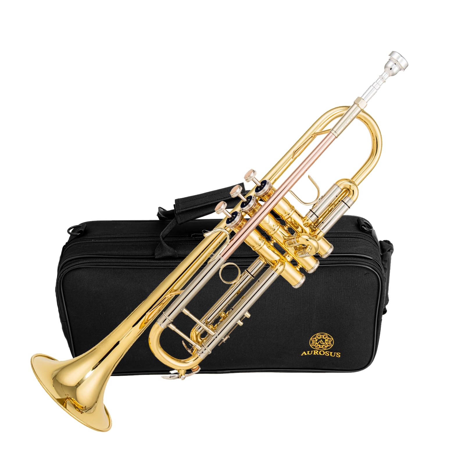Bb trumpets red gold brass leadpipe mouthpipe advanced student professional trumpet Musical Instruments For Beginner Adults (710 gold brass)