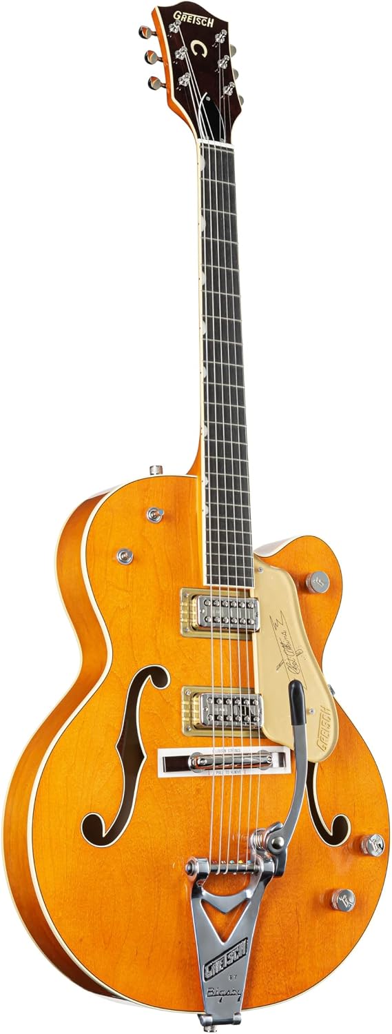 Gretsch G6120T-59 Vintage Select 1959 Chet Atkins - Western Orange Stain, Bigsby | Vintage Orange Stain, Laminated Maple Hollow Body, Tv Jones Filter'tron Pickups, V-Shaped Neck, Ebony Fretboard, Bigsby B6c