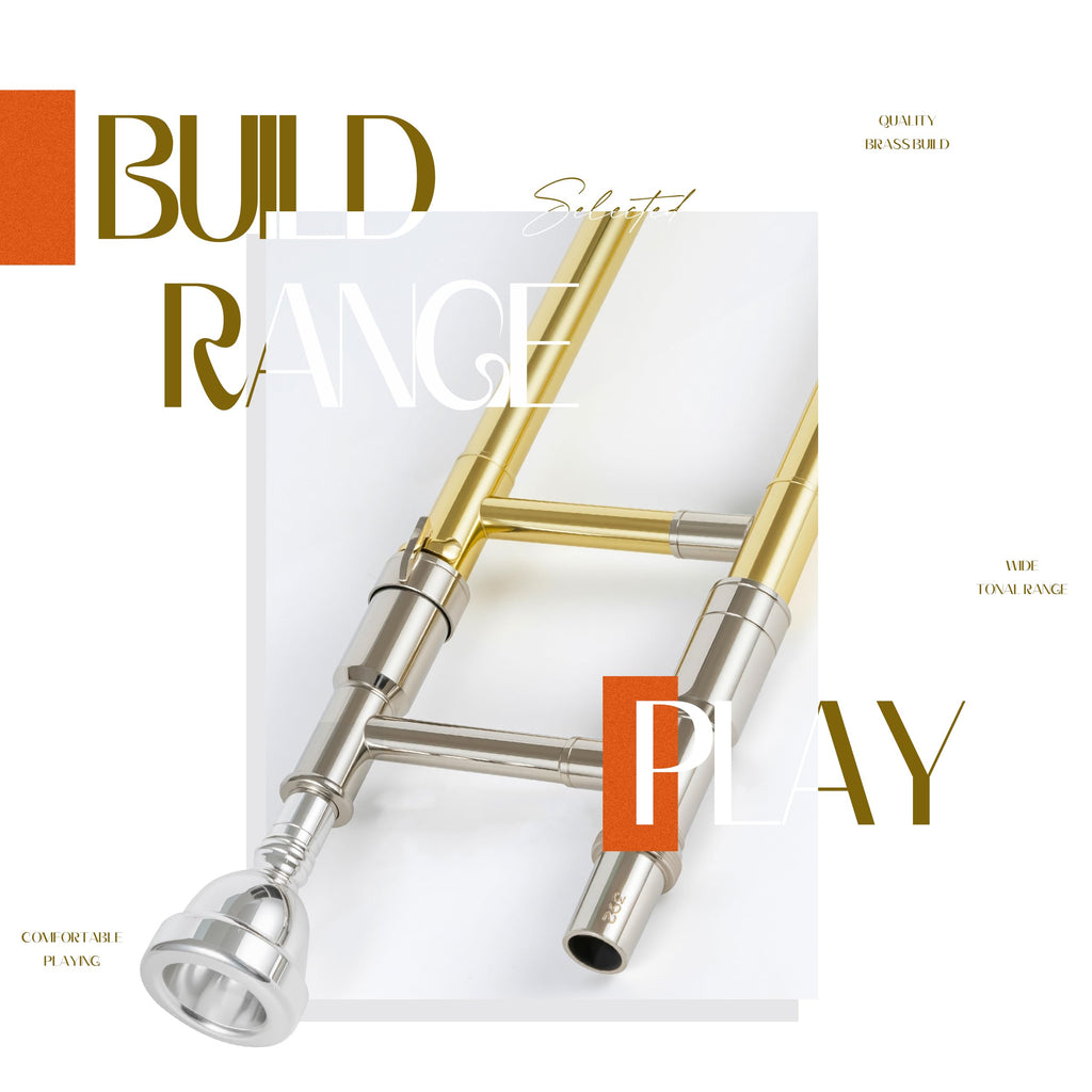 AKLOT Classic Bb Tenor Trombone: Entry-Level B Flat Brass Instruments with Hand-Hammered Bell, Anti-Tarnish Gold Lacquer Finish, Ideal for Beginner, Includes Hard Case, Mouthpiece, Gloves, Cloth