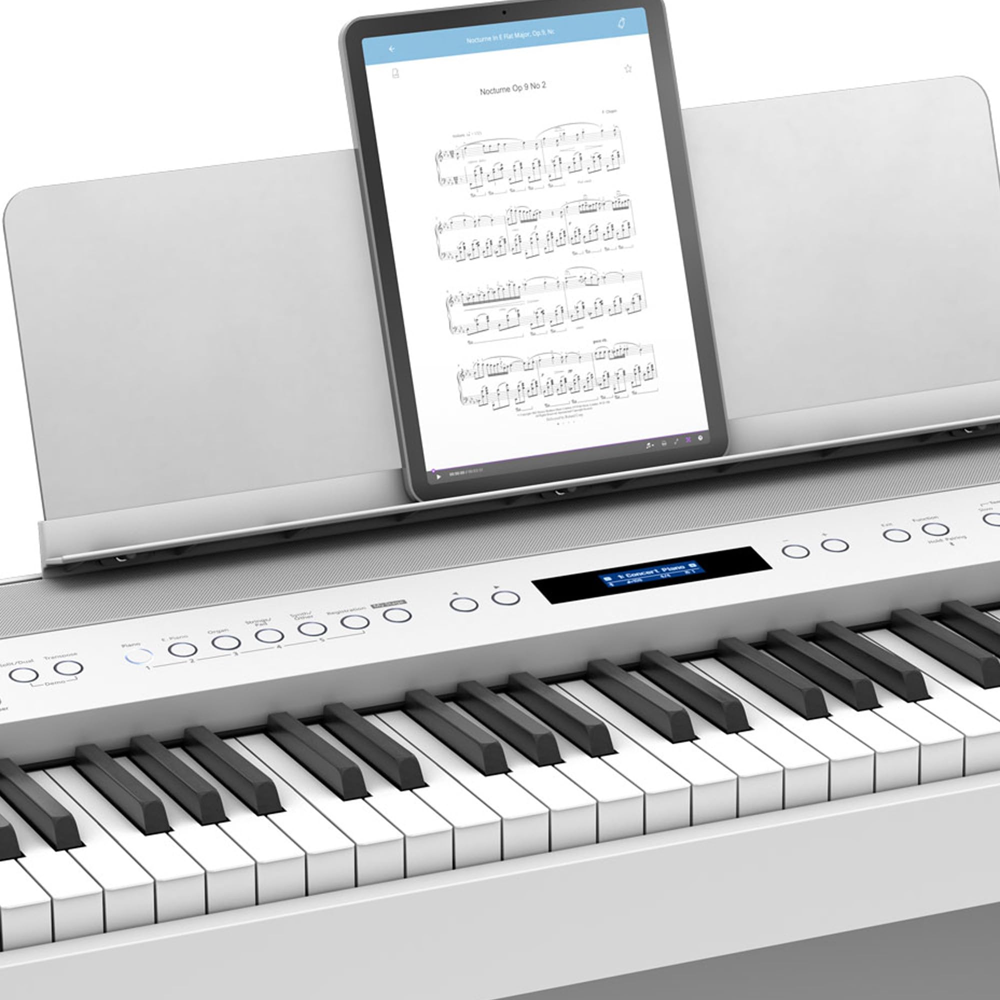 Roland FP-60X 88-Key Digital Piano - White Bundle with Adjustable Stand, Bench, Deluxe Sustain Pedal, Online Piano Lessons, Instructional DVD, and Austin Bazaar Polishing Cloth