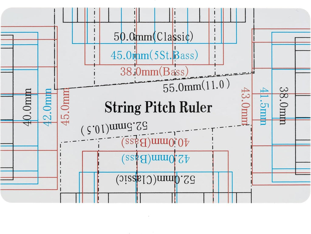Fritz Ruler Metric String Action Gauge for Measuring Electric Acoustic Classical Bass Guitar String Height Pitch (Plastic)