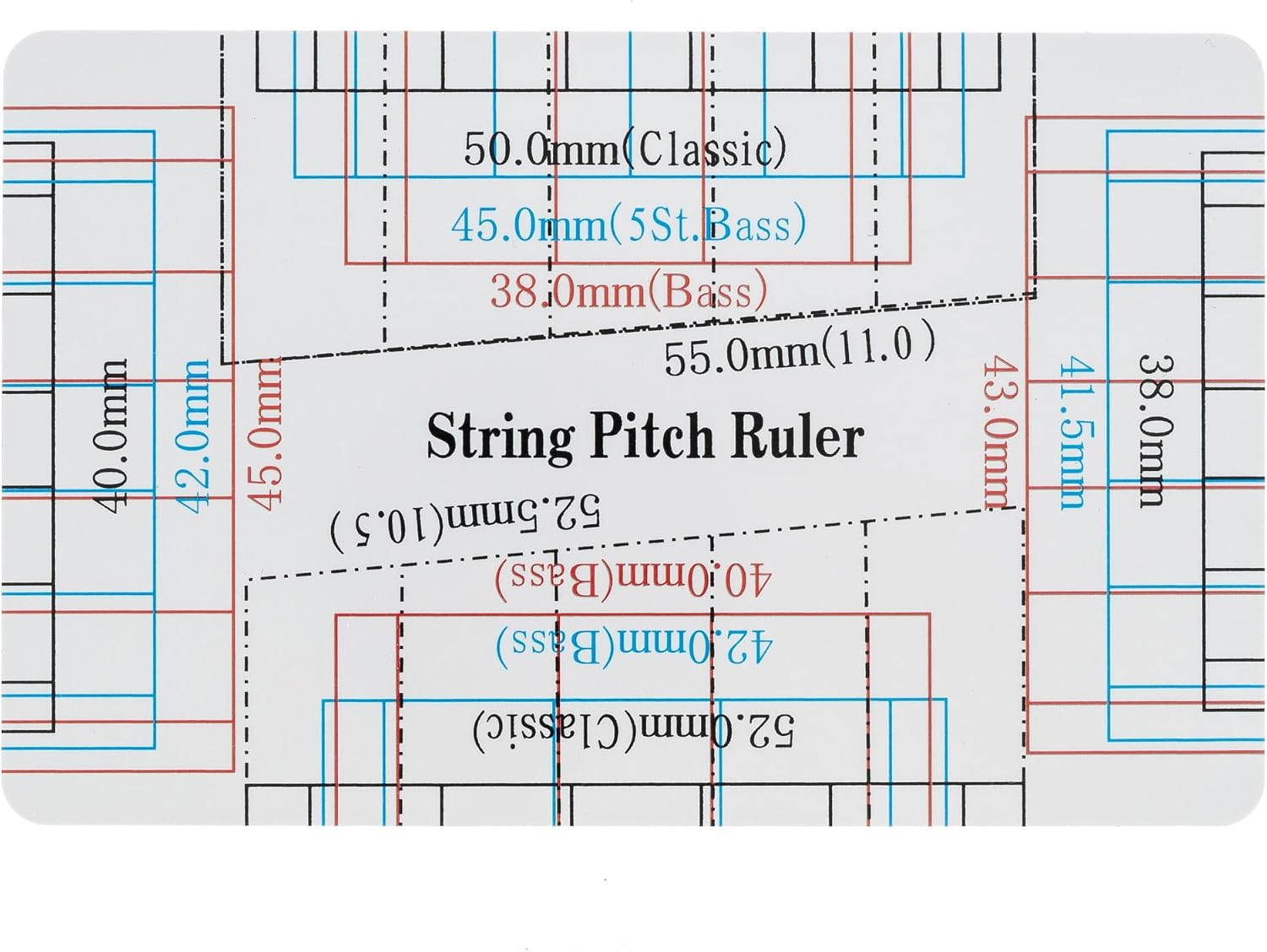 Fritz Ruler Metric String Action Gauge for Measuring Electric Acoustic Classical Bass Guitar String Height Pitch (Plastic)