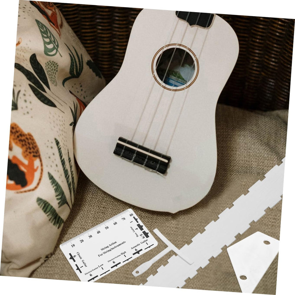 LIOOBO 12pcs Guitar Tool Kit String Action Ruler Radius Gauge Fret Rocker for Acoustic Electric Guitar Repair