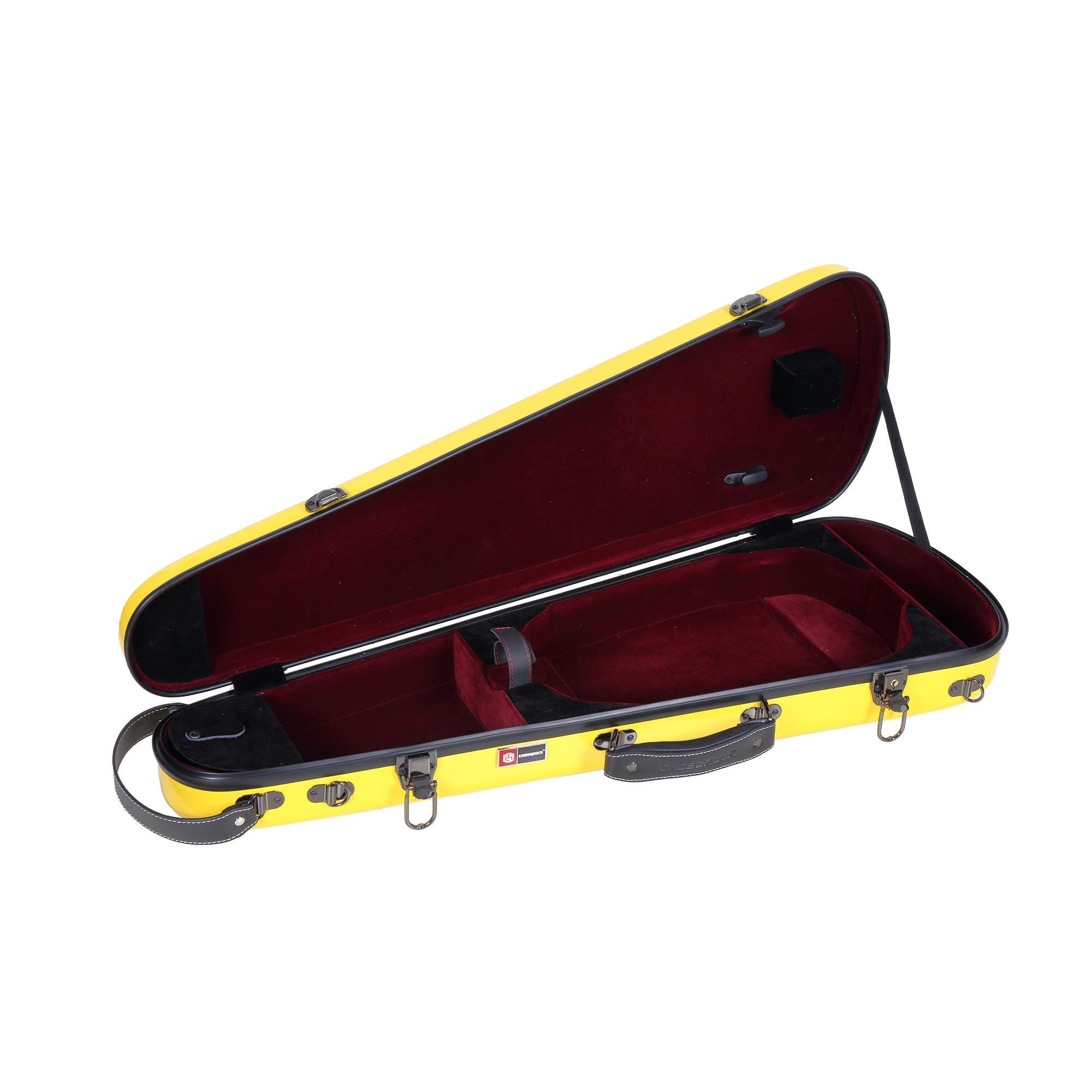 Crossrock Fiberglass Violin Case for 4/4 Full Size – Glossy Mint Blue Contoured Shell, Velvet Suspension Interior, Backpack Straps – Lightweight & Stylish (CRF1020VMB)