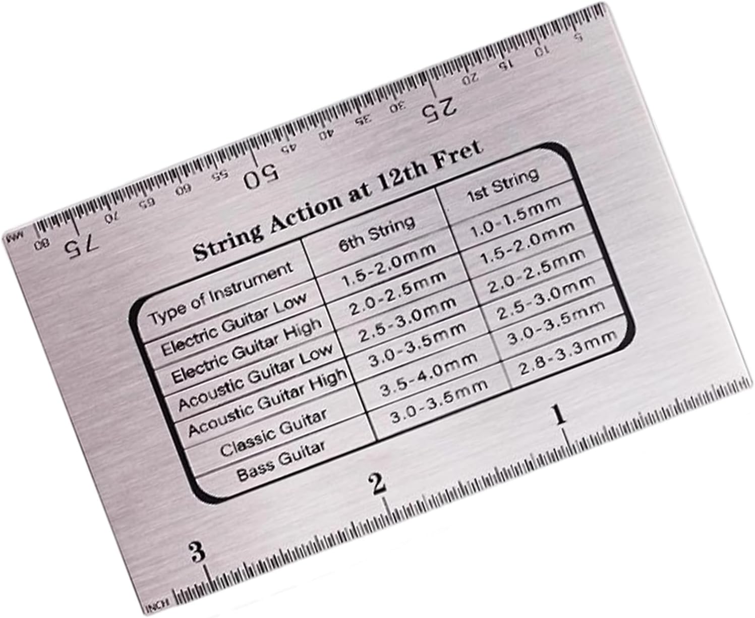 String Height Measurement Tool Guitar String Action Ruler Gauge Guitar Fret Leveling Ruler Fret Catcher Luthier Tool Set Up Repairing