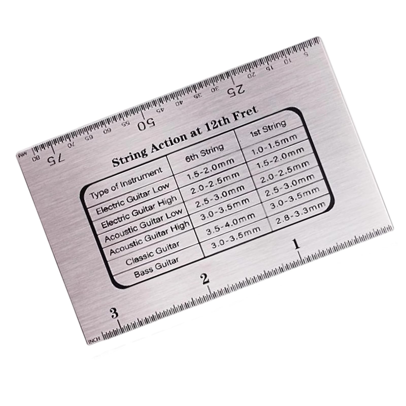 Guitar String Height Ruler String Action Gauge Ruler Guitar Repairing Tool for Guitars, Ukulele, Bass, Banjos, Mandolin Height for Guitars and Bass Setup