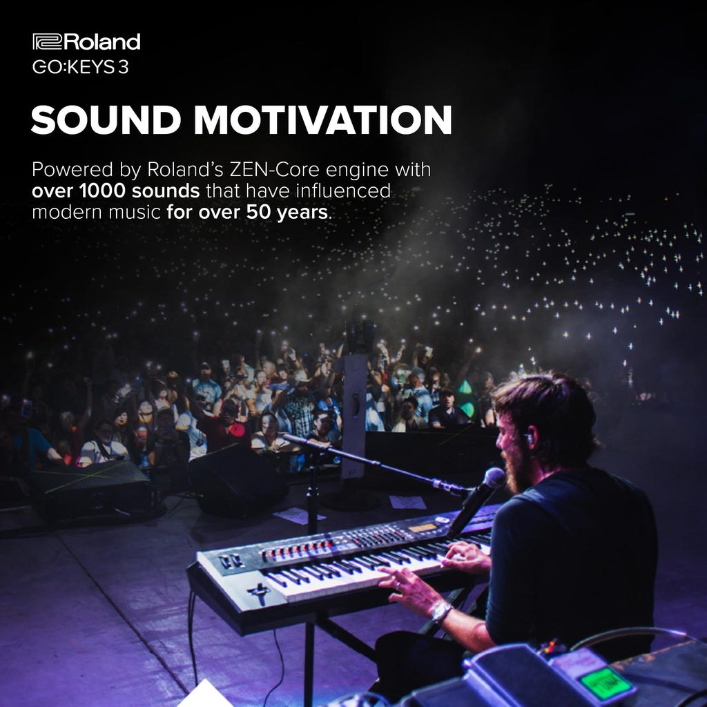 Roland GO:KEYS 3 Music Creation Keyboard | 61-Note Keyboard | Built-In Stereo Speakers | Bluetooth Audio/MIDI Support for Music Streaming - Dark Red