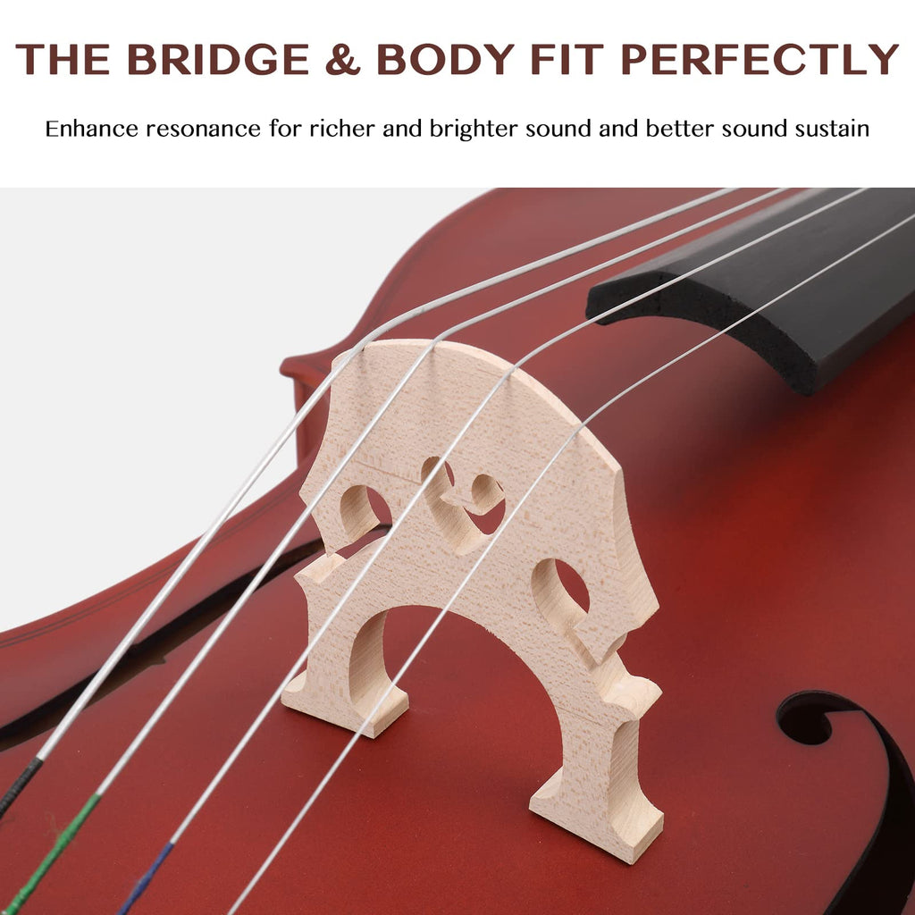 Ktaxon Full-Size Cello, Beginner Cello 4/4, Acoustic Cello Set with Portable Bag, Bow, Rosin, Bridge, Adults & Kids String Musical Instruments(White)