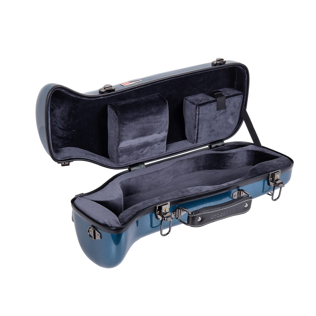 Crossrock Fiberglass Case fits for Trumpet with removable shoulder straps-Black(CRF1020TRBK)