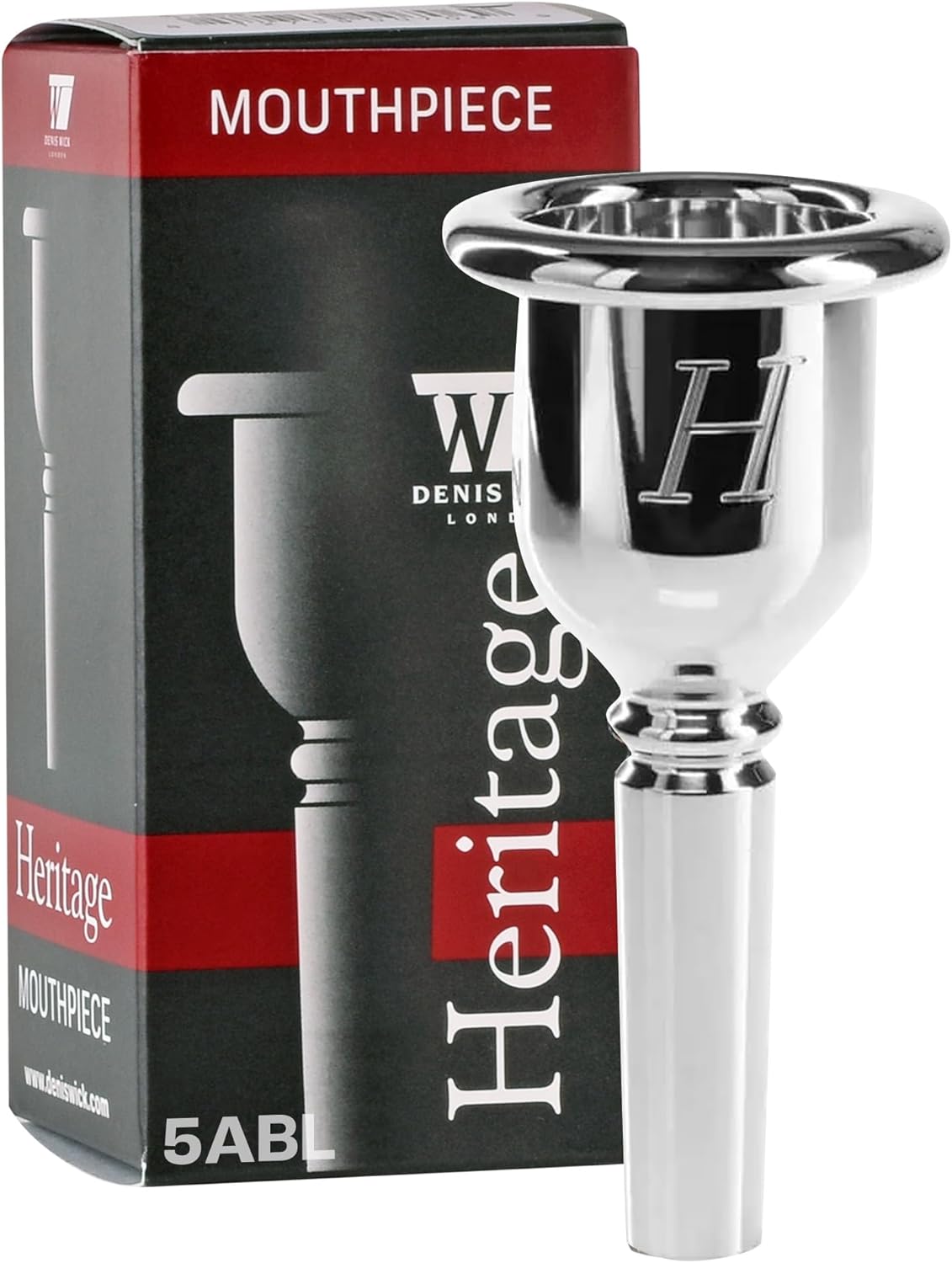 Denis Wick Heritage Trombone Mouthpiece Silver-Plated, 2180-5ABL - Medium Backbore for Balanced Airflow & Tone - Large Shank Fitting Trombone Accessories for Effortless Articulation 25.75 x 6.64 x 7mm