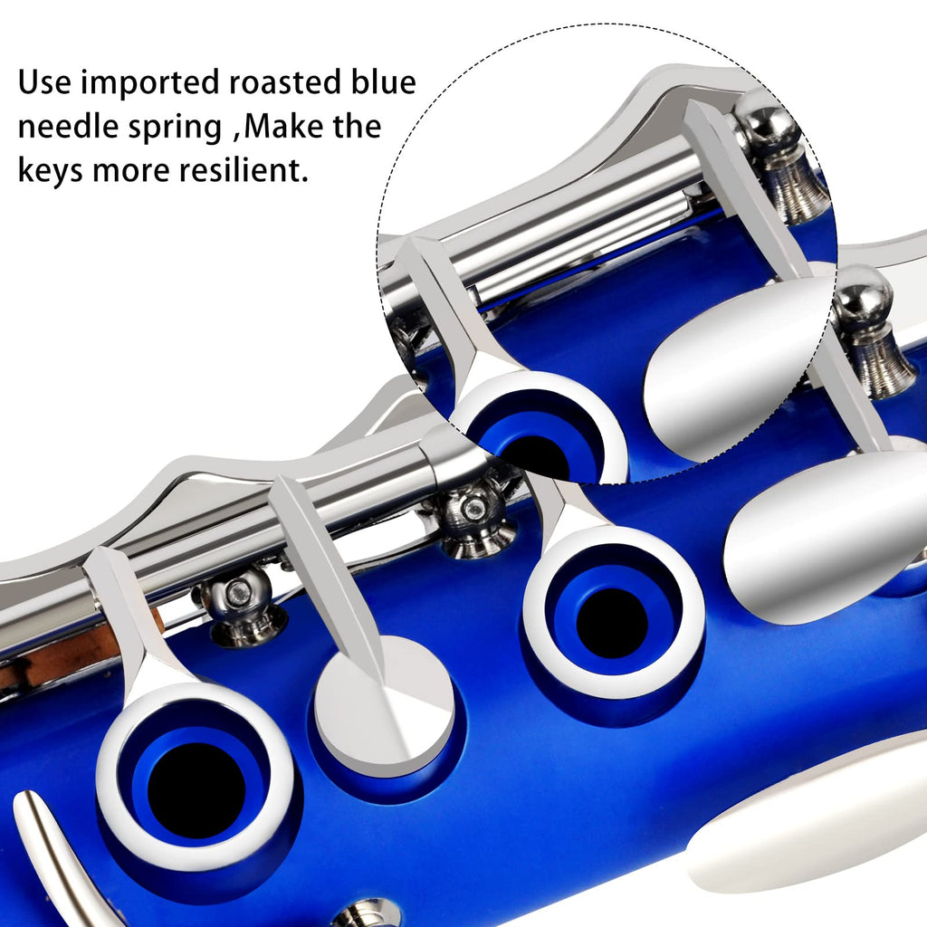 EASTROCK Bb Clarinet 17 Keys ABS Material Wide Range of Tones Particularly Beginner & Students-friendly with Using Tools and 2 Replaceable Barrels