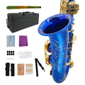 Student Eb Alto Saxophone E Flat for Beginners Sax Full Kit with Pads Cushions,Hard Carrying Case,Neck Strap,Reeds,Cleaning Cloth & Rod,Mouthpiece,Gloves