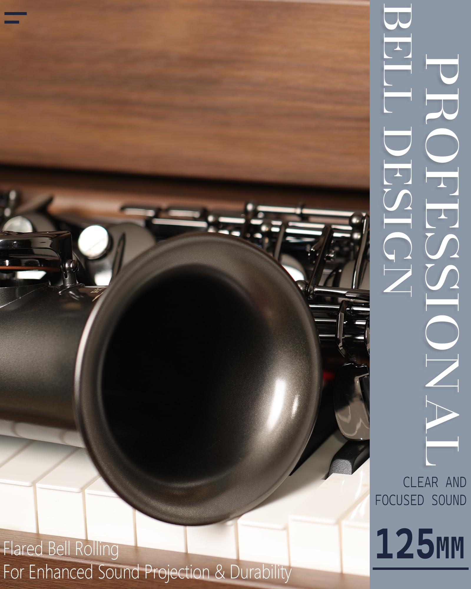 AKLOT Handcrafted E-Flat Alto Saxophone: Matte Silver Brass Body with Warm, Rich Tone, Secure Air Seal, Smooth 23-Key System, Includes Reeds, Premium Leather Case and Saxophone Cleaning Kit (CH-FM)