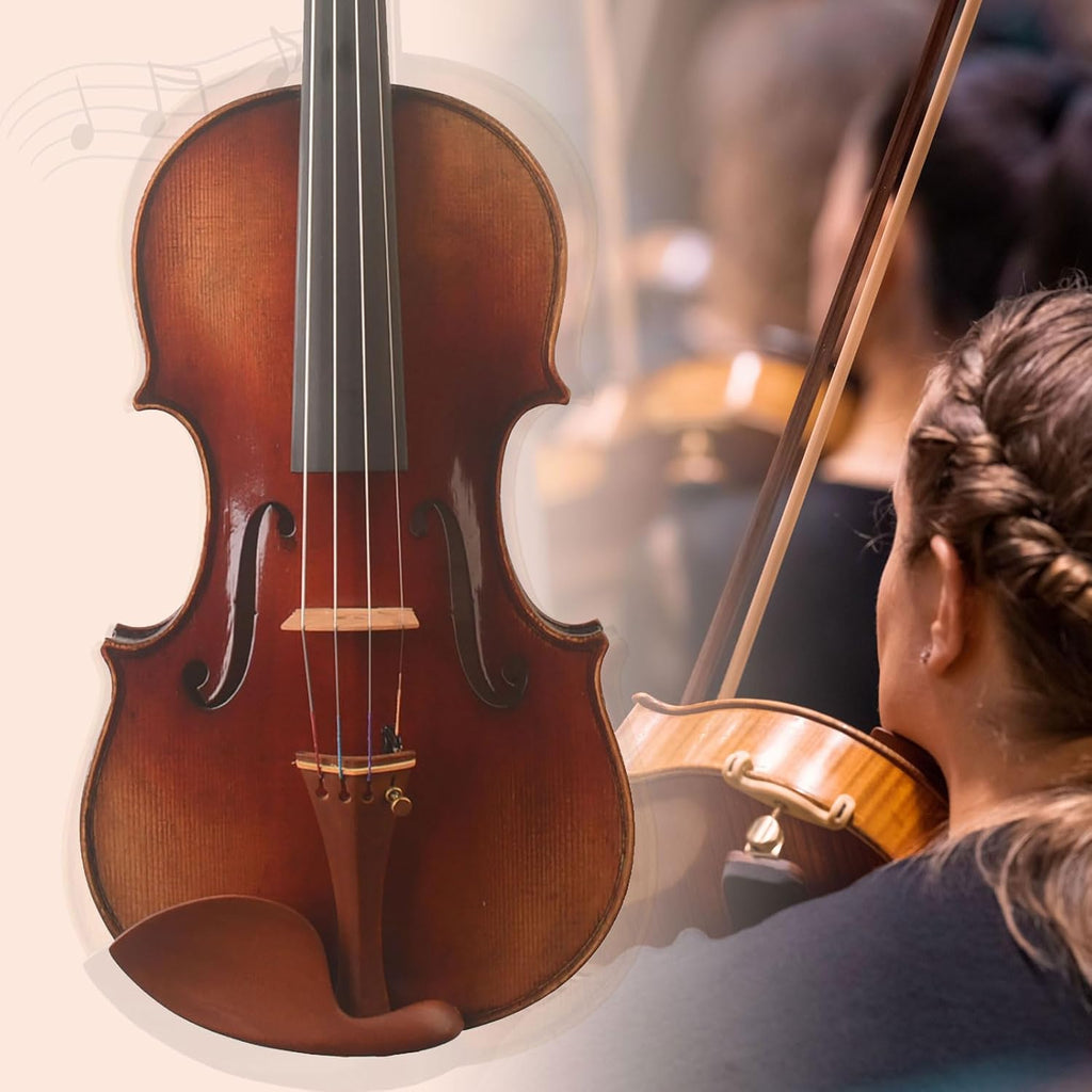 MV5,Gua style!Slender body & F-hole Dark oil antique VR Handcrafted,4/4 size violin Strong deep solo performance. For advanced or Above Players free case,bow & wooden shoulder rest