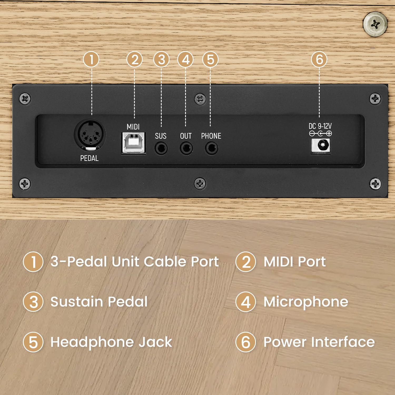 88-Key Weighted Piano Keyboard, Hammer Action Digital Piano with Speakers, Wooden Electric Piano with bench, Triple Pedal, Headphone, cover, Supports MIDI Connecting (Brown)