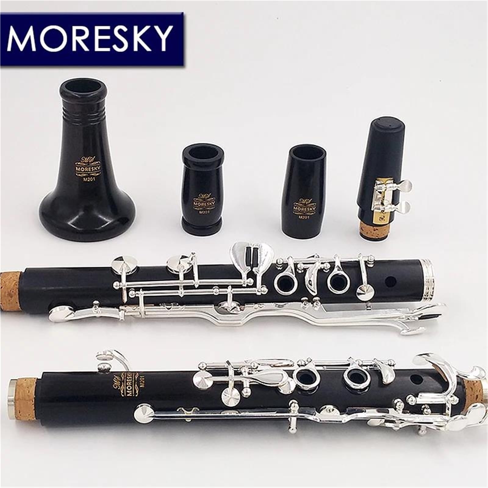Clarinet Musical Instruments MORESKY G Tone Clarinet Ebony Silver Plated 20 Keys(M202)