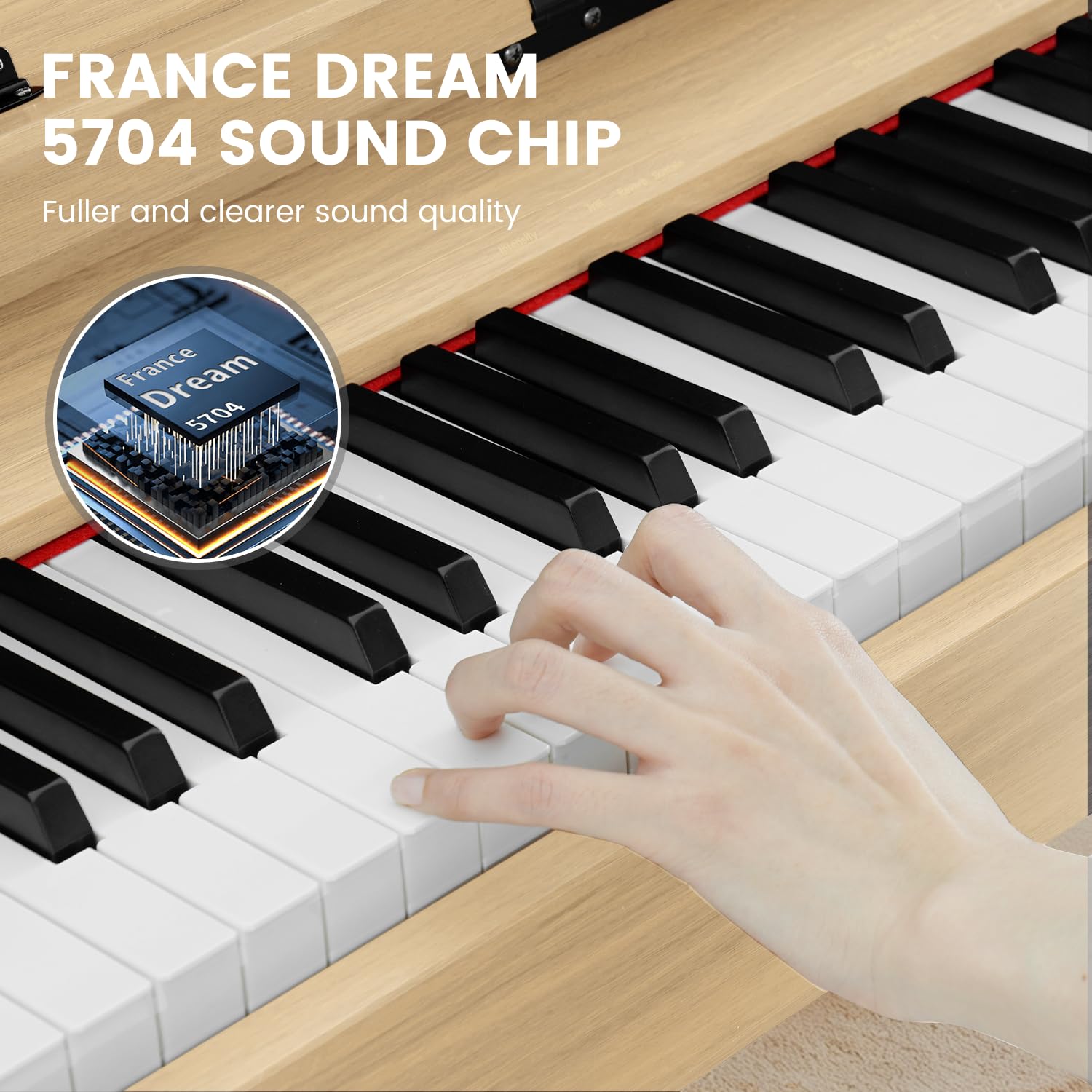 88-Key Weighted Piano Keyboard, Hammer Action Digital Piano with Speakers, Wooden Electric Piano with bench, Triple Pedal, Headphone, cover, Supports MIDI Connecting (Brown)