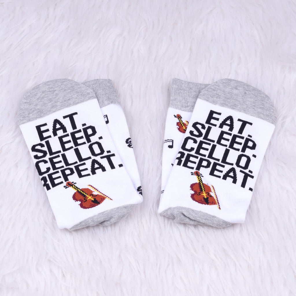 PXTIDY 2 Pairs Cello Inspire Socks Cellos Lover Gift Cellist Gift Celloo Player Musician Socks
