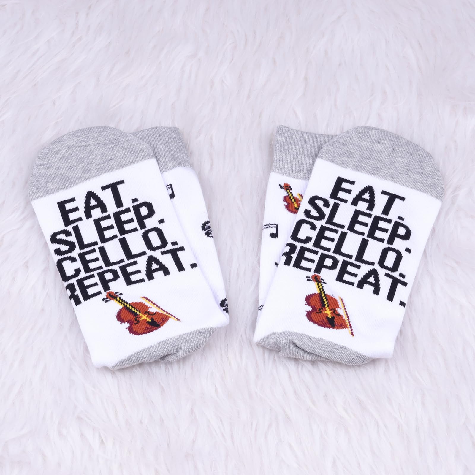 PXTIDY 2 Pairs Cello Inspire Socks Cellos Lover Gift Cellist Gift Celloo Player Musician Socks