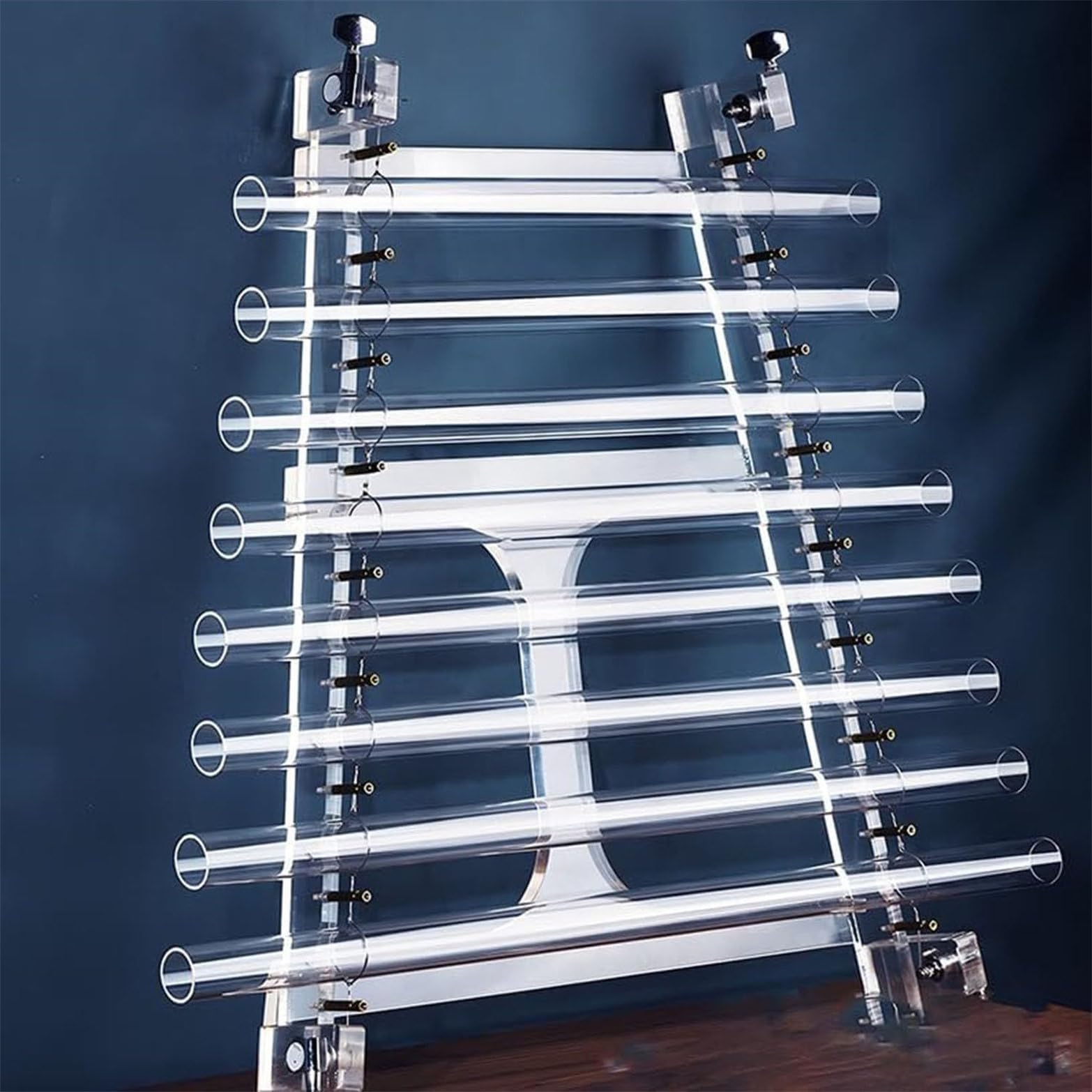 Hand Stand Quartz Crystal Singing Harp + Crystal Mallet and Aluminum Alloy Box, Healing Crystal Musical Instrument for Sound Bath Studio Gym Meditation Room A-432hz