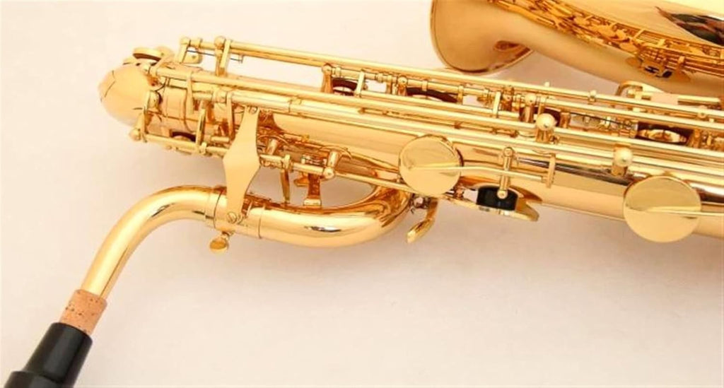 E-Flat Baritone Saxophone Gold Lacquer Brass Body for Beginner Adult Students, Concert Studio School Performance with Case & Mouthpiece