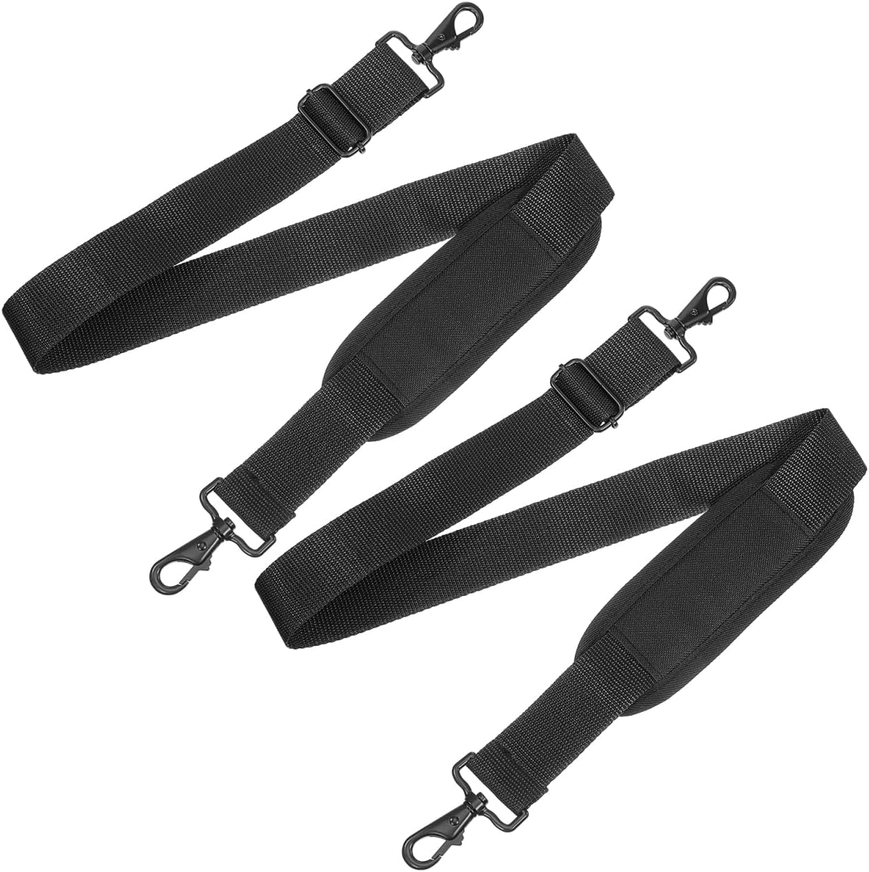 EXCEART 2pcs Instrument Shoulder Strap, 60-106cm Padded & Adjustable Replacement Bag Strap with Hooks - Universal for Violin Case, Guitar, Cello, Ukulele & Saxophone