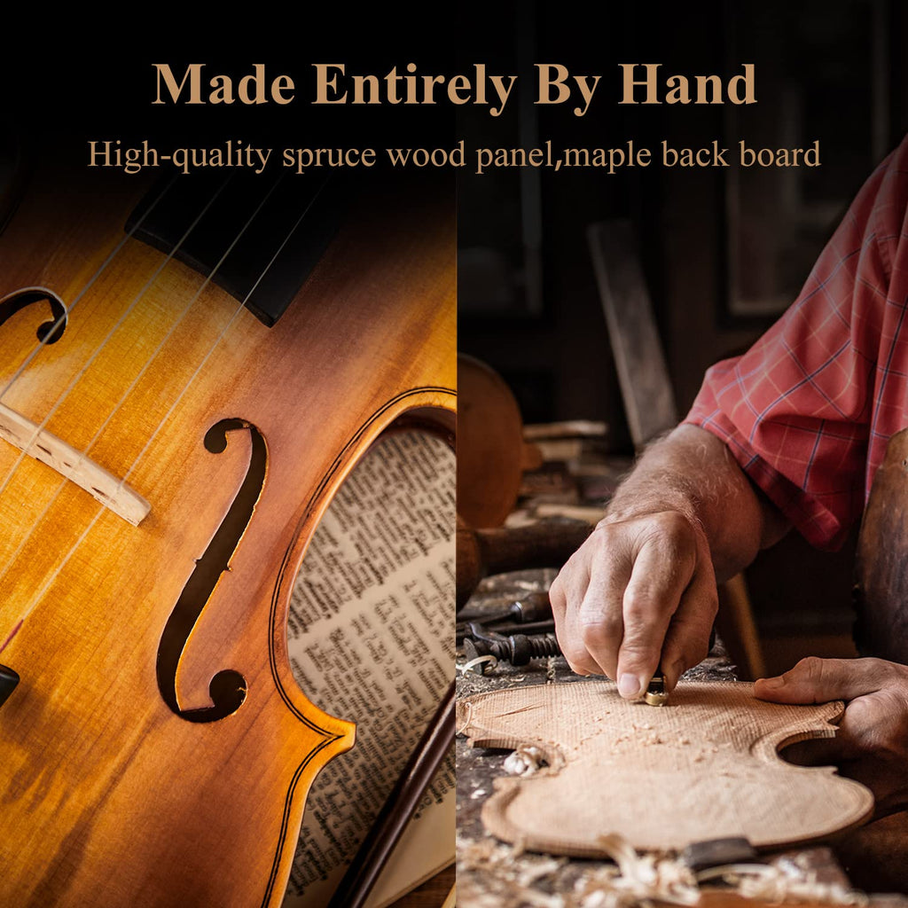Eastar 3/4 Violin for Beginners, Violins Kit for Student, Fiddle with Hard Case, Rosin, Shoulder Rest, Bow, and Extra Strings (Imprinted Finger Guide on Fingerboard)