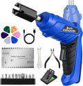 Guitar Tool Set, Rechargeable 200RPM Electric String Winder with LED, String Cutter, Action Gauge Ruler, Bridge Pin Puller, 10 Screwdriver Bits, 6 Guitar Picks & Cleaning Cloth